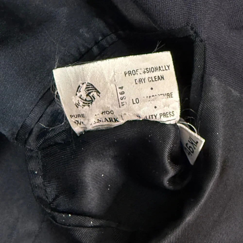 Hart Schaffner‎ Marx Mens Navy Blue Wool Blazer Gold Buttons 46XL Extra Long